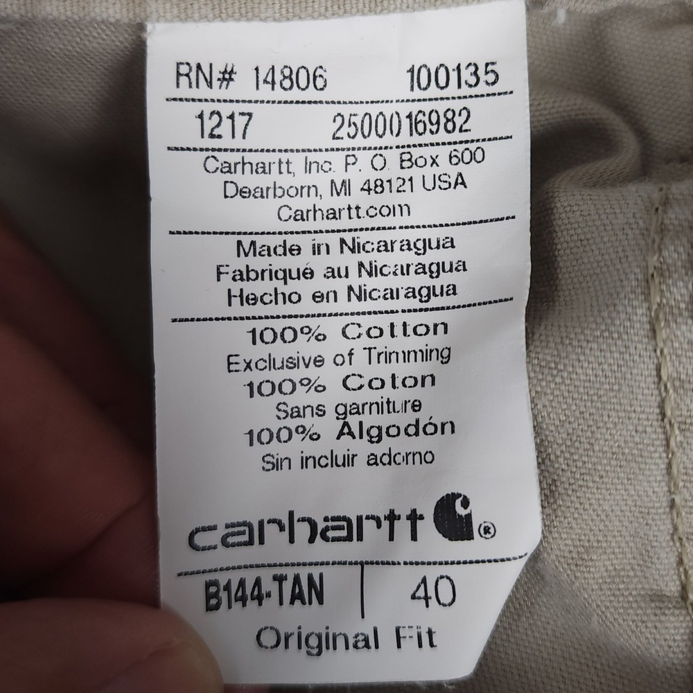 Carhartt B144 TAN Work‎ Cargo Shorts Original Fit Mens Size 40 - Picture 7 of 8